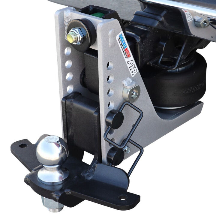 Shocker Hitch Streamline 10K Aluminum 2 Inch Air Receiver Hitch & Drop Sway Bar Tab Ball Mount 2-5/16 Inch Hitch Balls