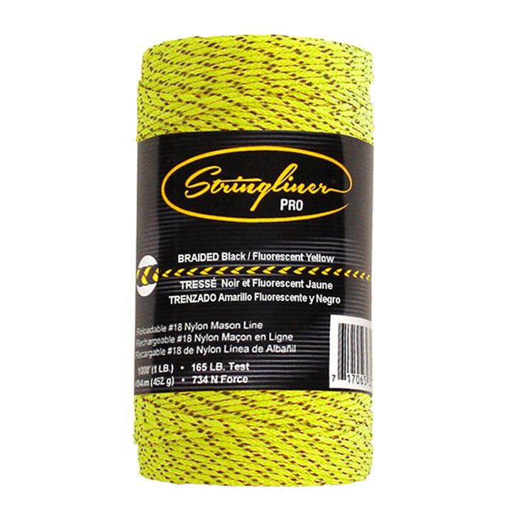 Stringliner #18 Construction Replacement Roll Braided Black/Fluorescent Yellow 1000 ft, large image number 0