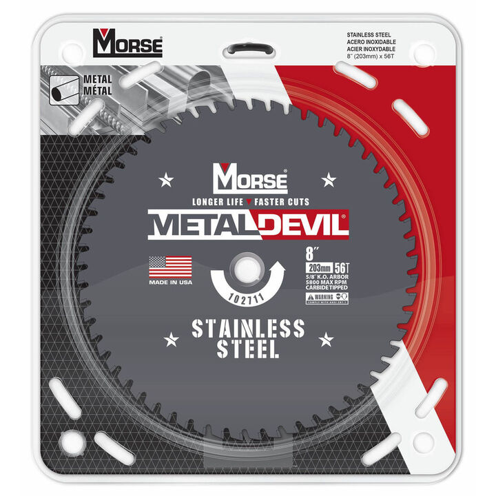 MK Morse 8in 56 Tooth Stainless Steel Circular Saw Blade, large image number 1