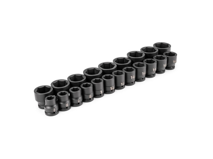 Tekton 3/4 Inch Shallow 6 Point Impact Sockets, 3/4-2 Inch, 21 Pieces