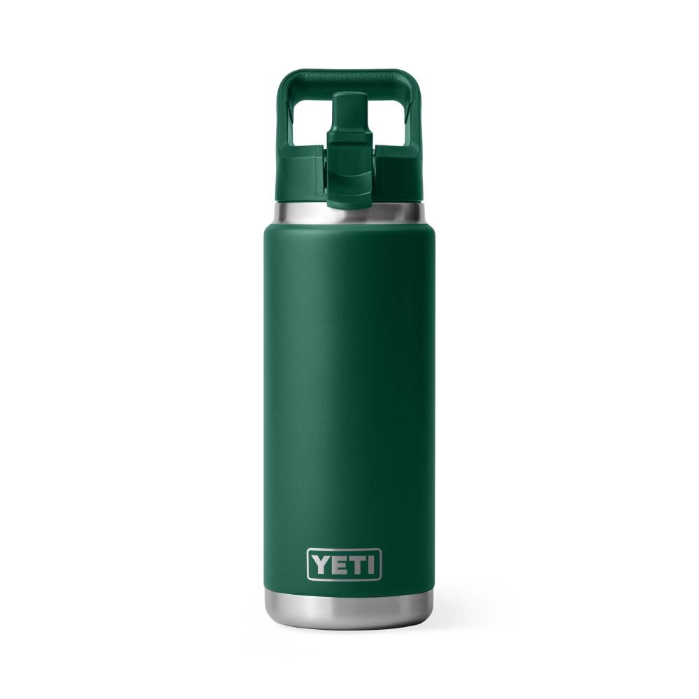 YETI Rambler 26 Oz Water Bottle with Straw Cap Black Forest Green, large image number 3