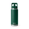 YETI Rambler 26 Oz Water Bottle with Straw Cap Black Forest Green, small image number 3