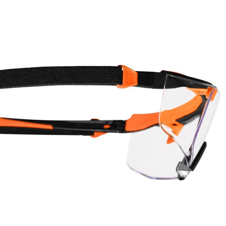 Klein Tools Over The Glasses Safety Glasses Black and Orange Frame Clear Lens, large image number 7