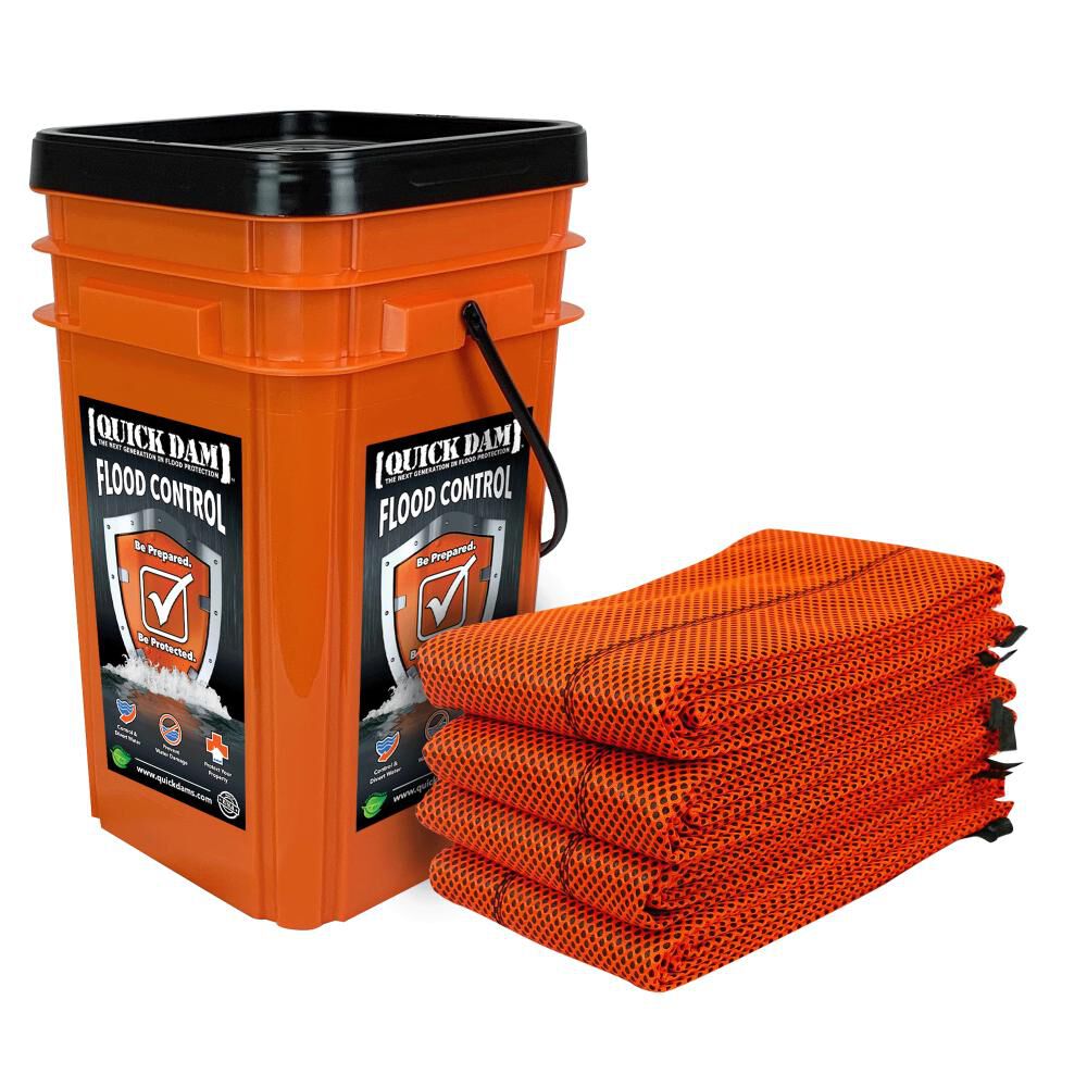 Quick Dam Grab and Go Water Barriers 10ft Hi Vis 4 Pack, large image number 1