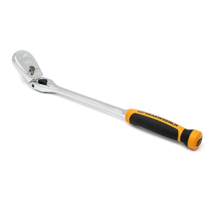 GEARWRENCH 1/2in Drive 90 Tooth Dual Material Locking Flex Head Teardrop Ratchet 17in, large image number 1