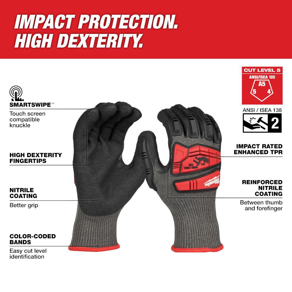 Milwaukee Impact Cut 5 Nitrile Dip Glove, large image number 2