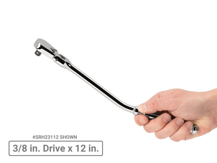 Tekton 3/8, 1/2 Inch Flex Head Bent Handle Non-QR Long Ratchet Set, 2 Pieces, large image number 5