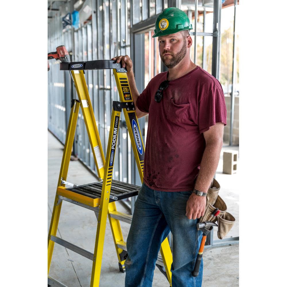 Werner Podium Fiberglass 375-lb Type IAA Step Ladder, large image number 4