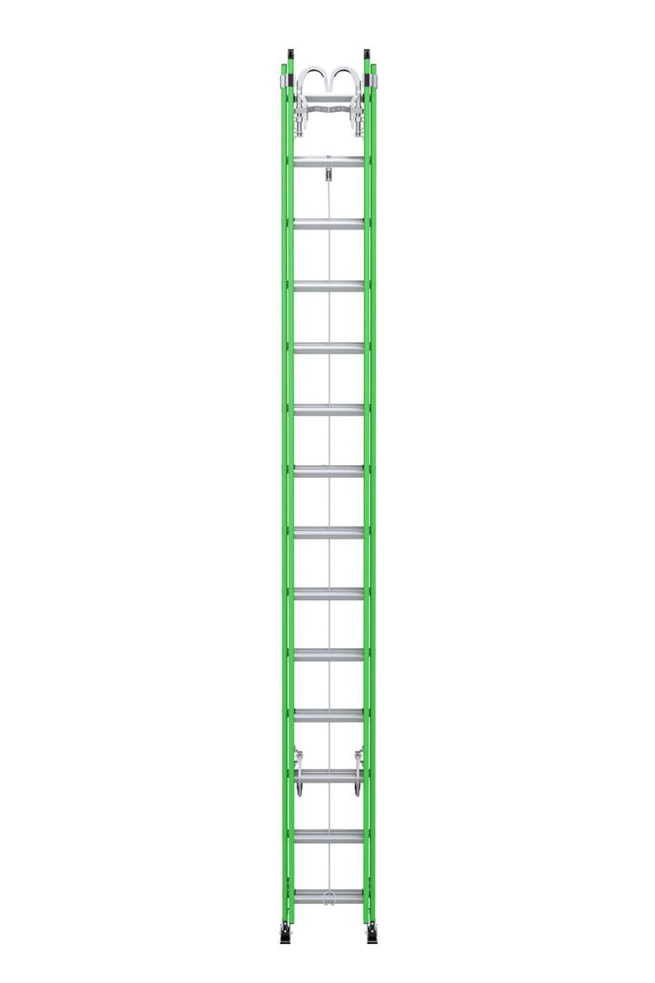 Werner AERO AERO Extension Ladder 28' IAA FG Box Rail/Tri Rung Strand Grab &V Rung