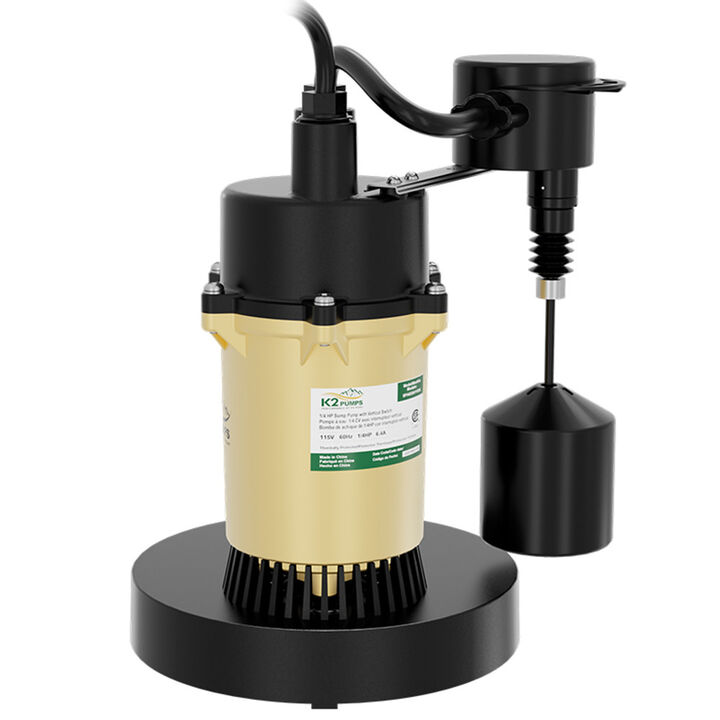 K2 Pumps Sump Pump 1/4 HP Cast Aluminum with Direct in Vertical Switch, large image number 6