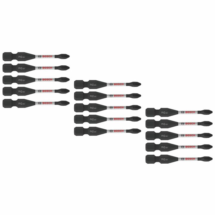 Bosch 2 Inch Phillips #2 Power Bits 15 Pack