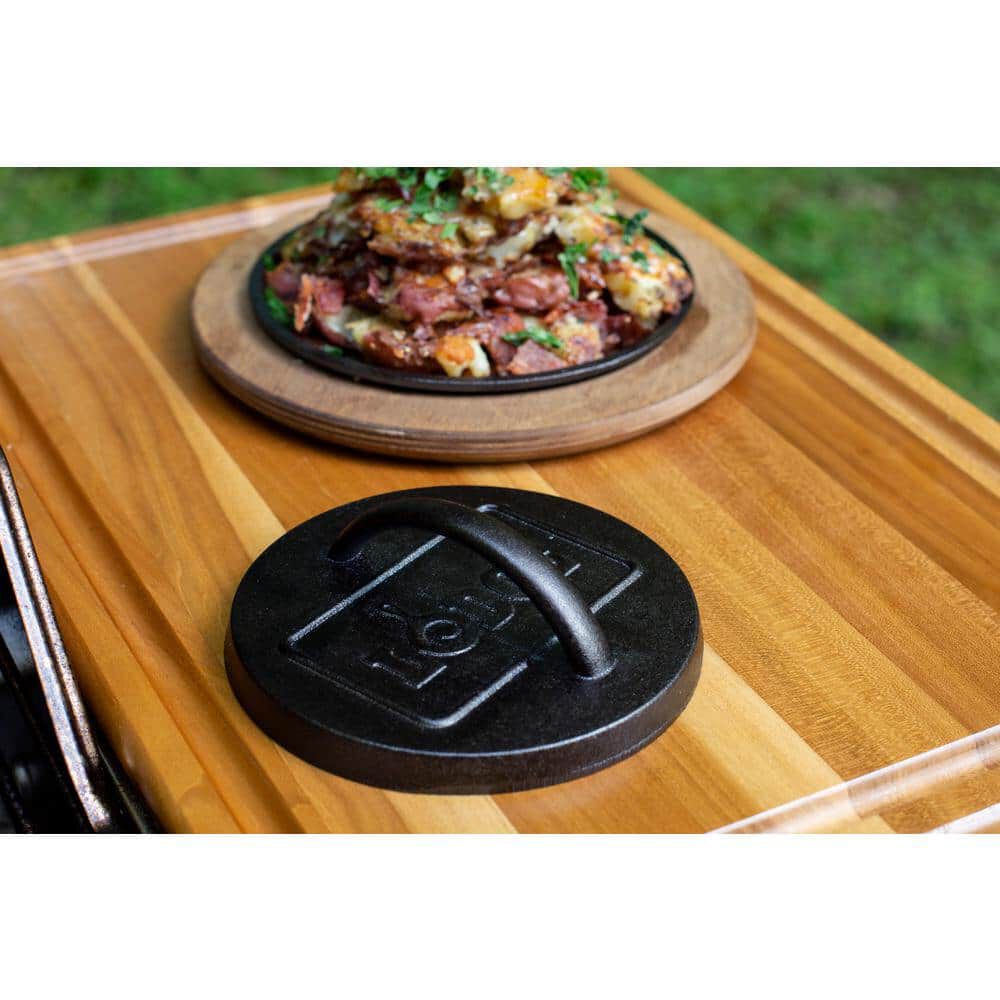 Lodge Cast Iron 6.25 Inch Black Round Seasoned Cast Iron Burger Press, large image number 9