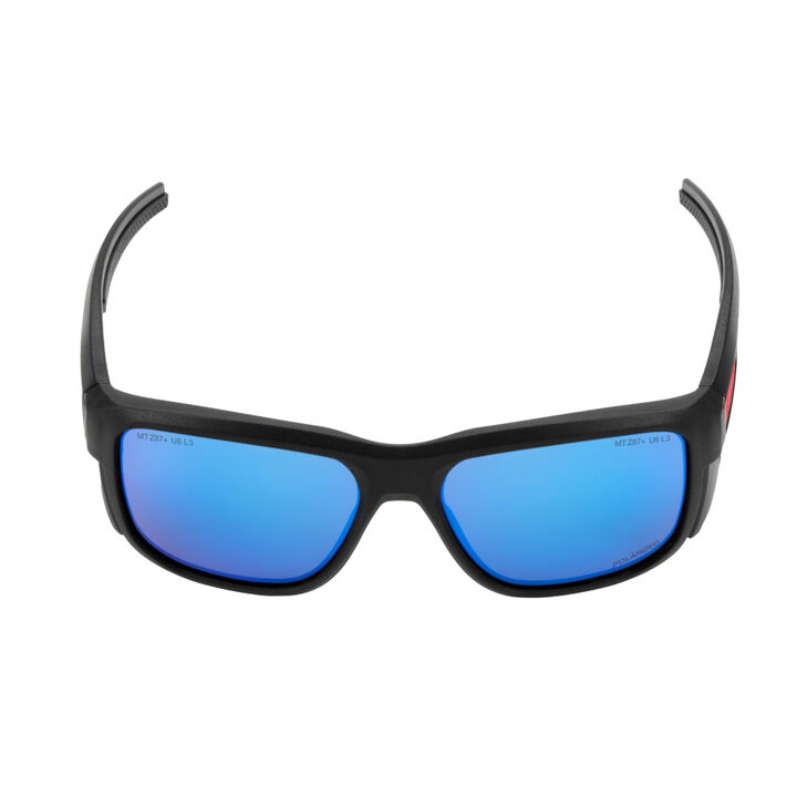 Milwaukee Polarized Full Frame Safety Glasses with Removable Side Shields  Blue Mirrored Dual Coat Lenses, large image number 4