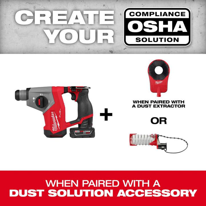 Milwaukee M12 FUEL 5/8 Inch SDS Plus Rotary Hammer Kit, large image number 8