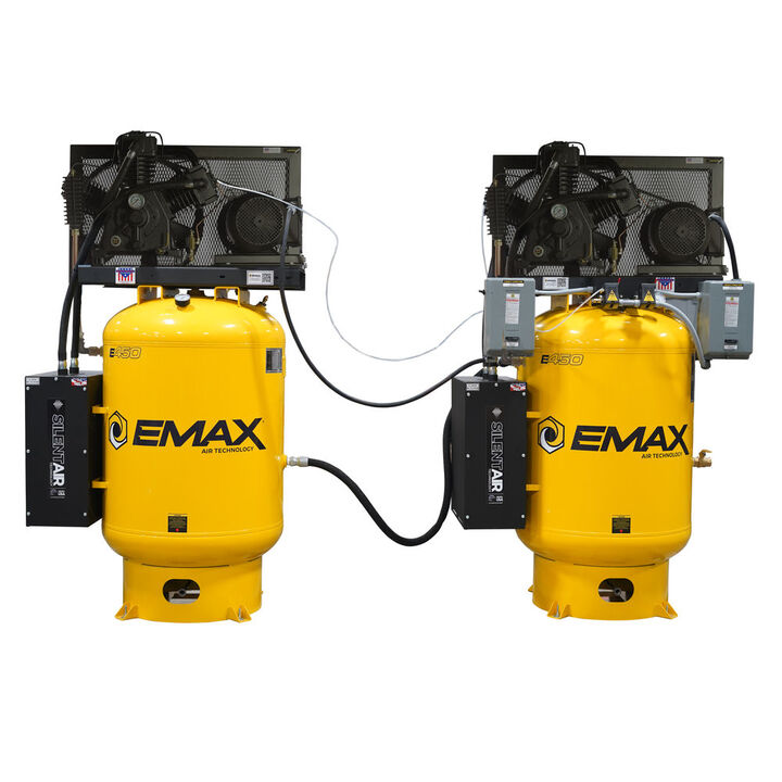 EMAX 208V 15HP 3PH 120 Gallon Alt Vertical Air Compressor with Radiator