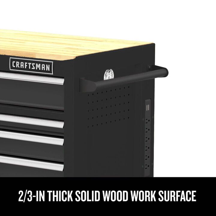 CRAFTSMAN S2000 Series 52 Inch Wide 8-Drawer Steel Rolling Workstation, Black, large image number 6