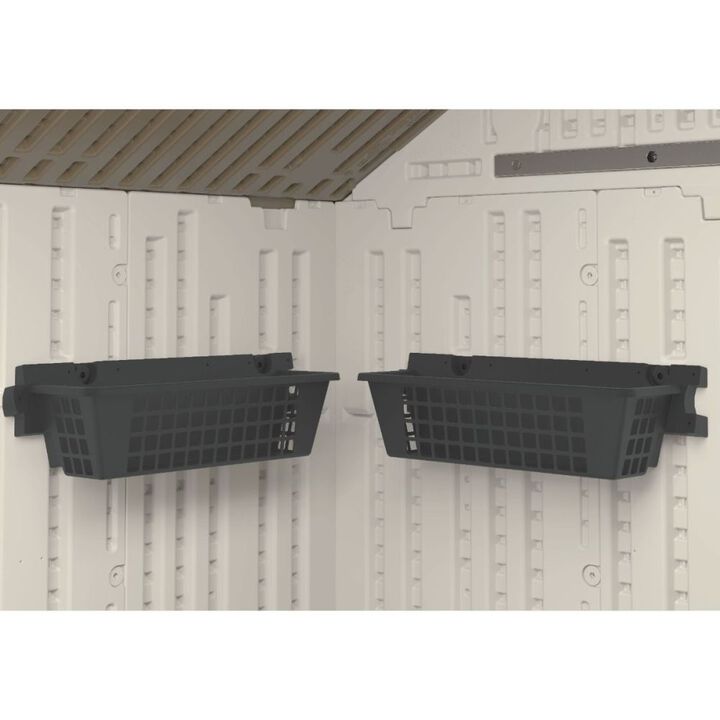 Suncast 25 Inch x 7.25 Inch x 7 Inch Basket Shed Accessory, Black, 2 Pack, large image number 2