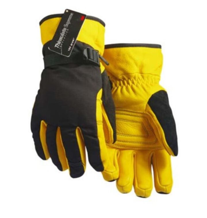 Hand Armor Mens Lined Deerskin Ski Gloves Tan & Black XL, large image number 0