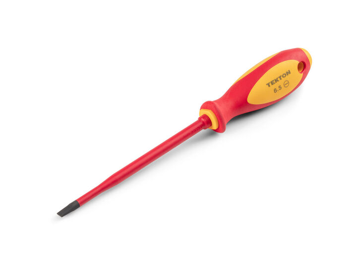 Tekton 6.5 mm Slotted Insulated Screwdriver 6 Inch Shank