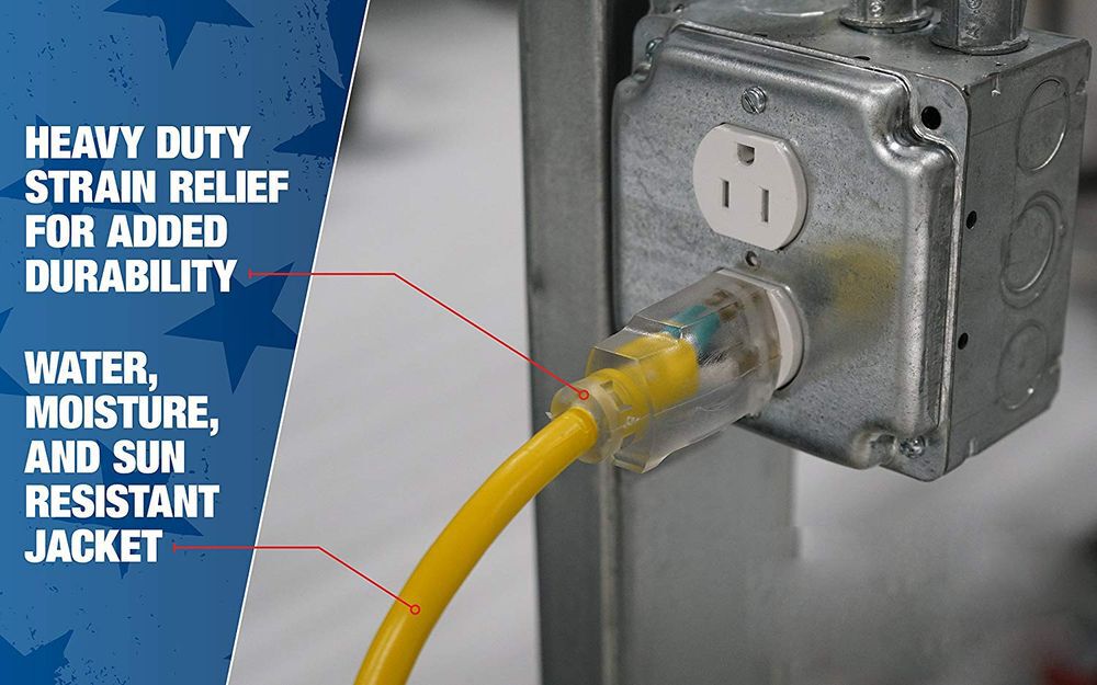 Southwire SJTW Extension Cord High Visibility Yellow 12/3 15 Amp 100 Ft, large image number 3