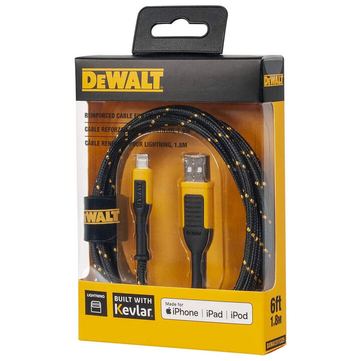 DEWALT Phone Charger Lightning Reinforced Braided Cord 6', large image number 7