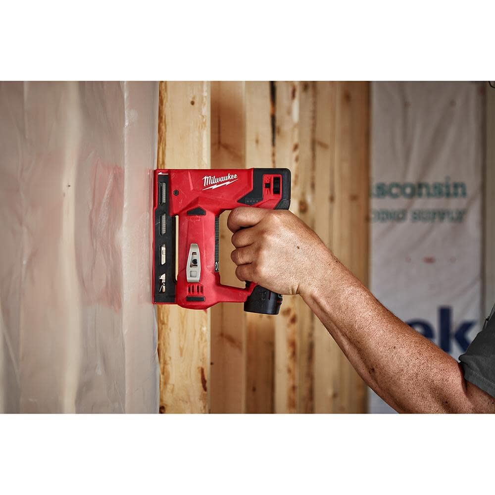 Milwaukee M12 3/8 Inch Crown Stapler (Bare Tool) CP 2Ah & XC 4Ah Starter Kit Bundle, large image number 11
