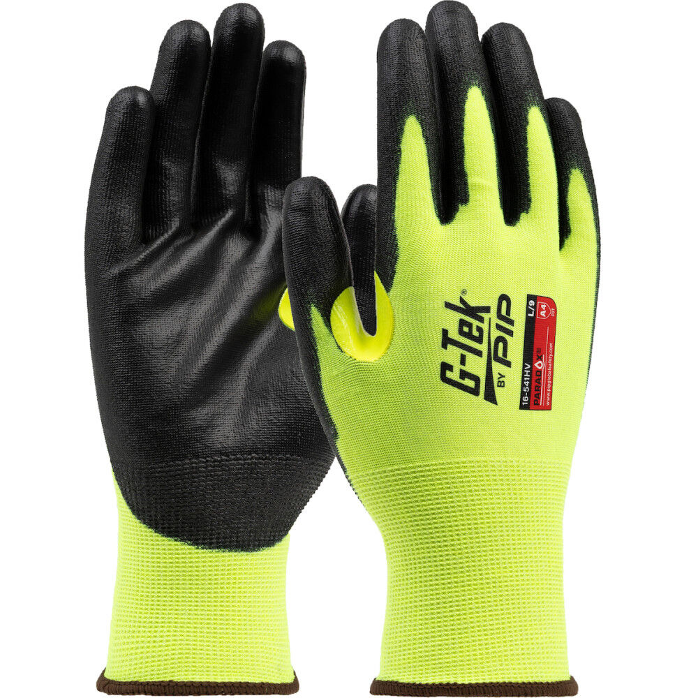 Protective Industrial Products G-Tek Paradox Hi-Vis A4 PU Cut Resistant Gloves Large, large image number 1