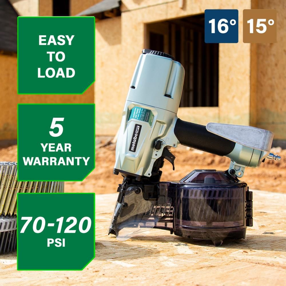 Metabo HPT NV75A5 Pneumatic 3in Siding/Light Framing Sheathing Coil Nailer, large image number 3