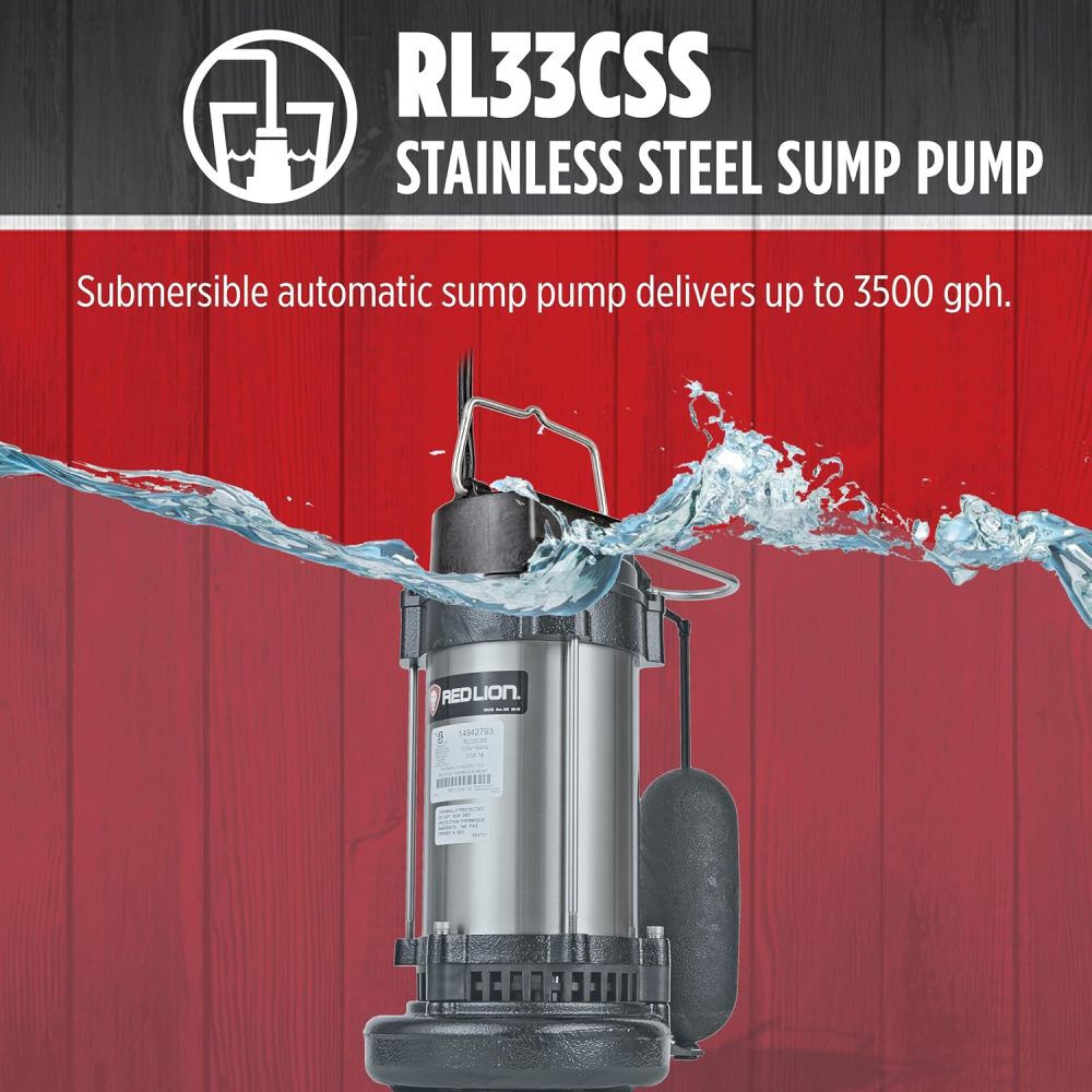 Red Lion 1/3HP 2800 GPH Sump Pump with Float Switch, large image number 6