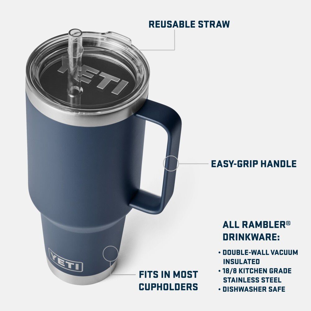 YETI 42oz Rambler Straw Mug with Straw Lid, large image number 4