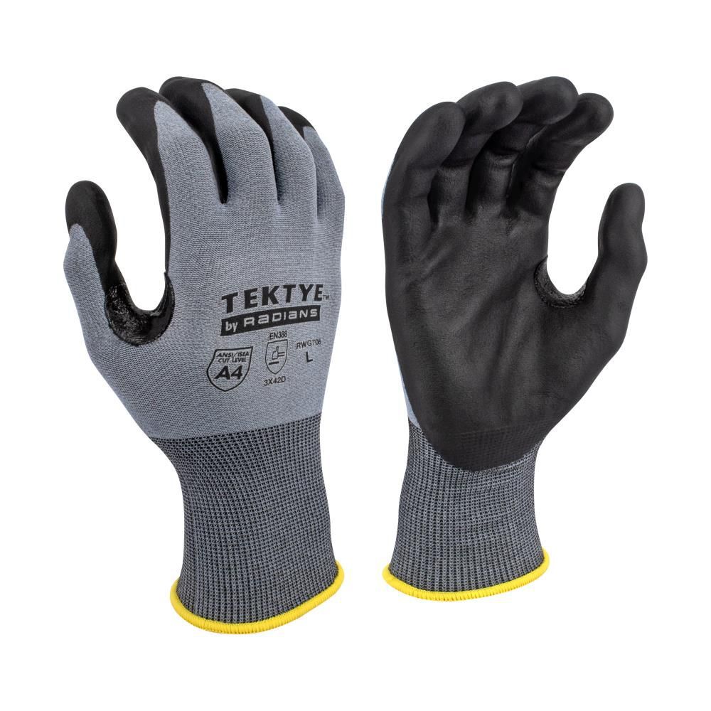 Radians Gray Nitrile Glove With TEKTYE Yarn, XL, large image number 1