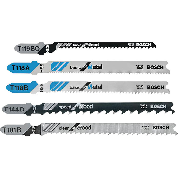 Bosch 5 pc. T-Shank Jig Saw Blade Set for Wood and Metal