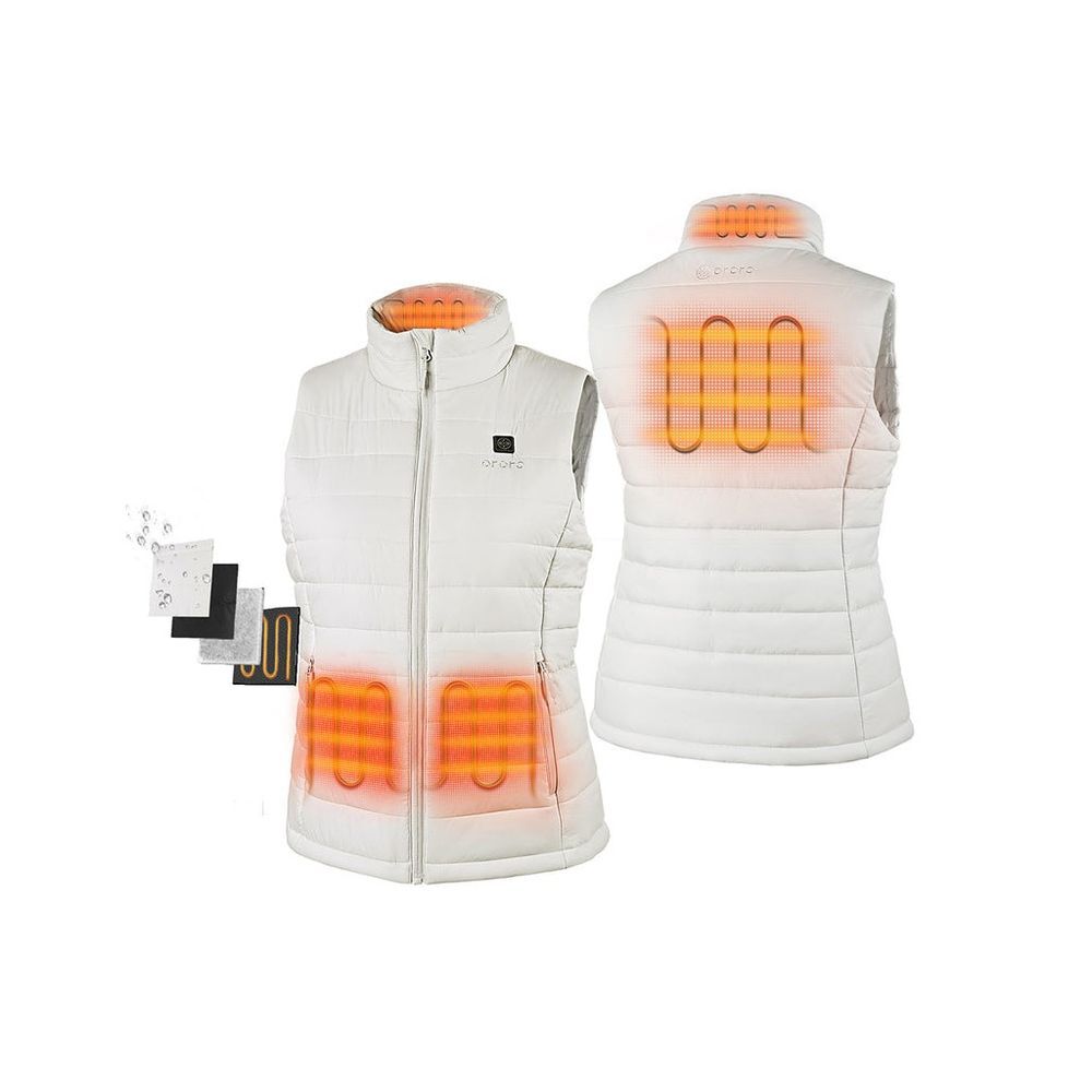ORORO Womens Off-White Classic Heated Vest Kit Medium, large image number 1