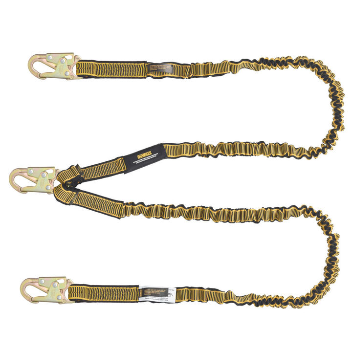 DEWALT 6 ft Internal Energy Absorber Twin Leg Lanyard with Snap Hook
