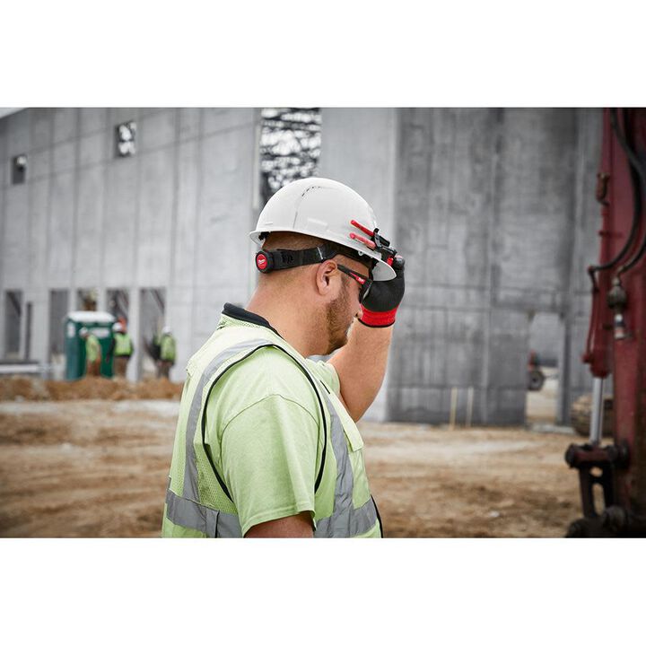 Milwaukee White Front Brim Vented Hard Hat with 4pt Ratcheting Suspension Type 1 Class C, large image number 5