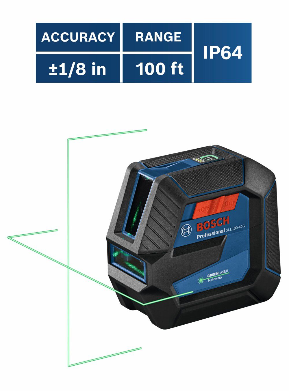 Bosch Green Beam Self Leveling Cross Line Laser Reconditioned, large image number 2