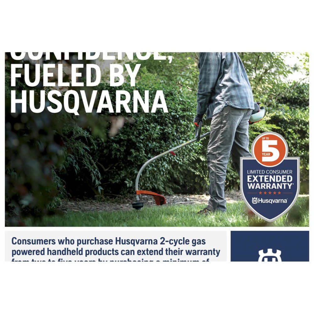Husqvarna 20 Inch 1HP 28 cc Gasoline Detachable Shaft String Trimmer, large image number 12