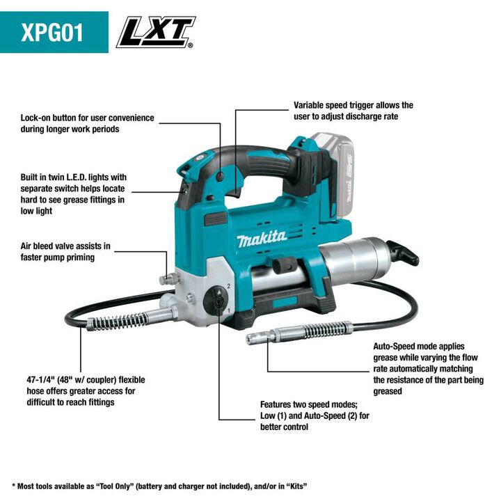 Makita 18V LXT Grease Gun Lithium Ion Cordless Kit, large image number 5