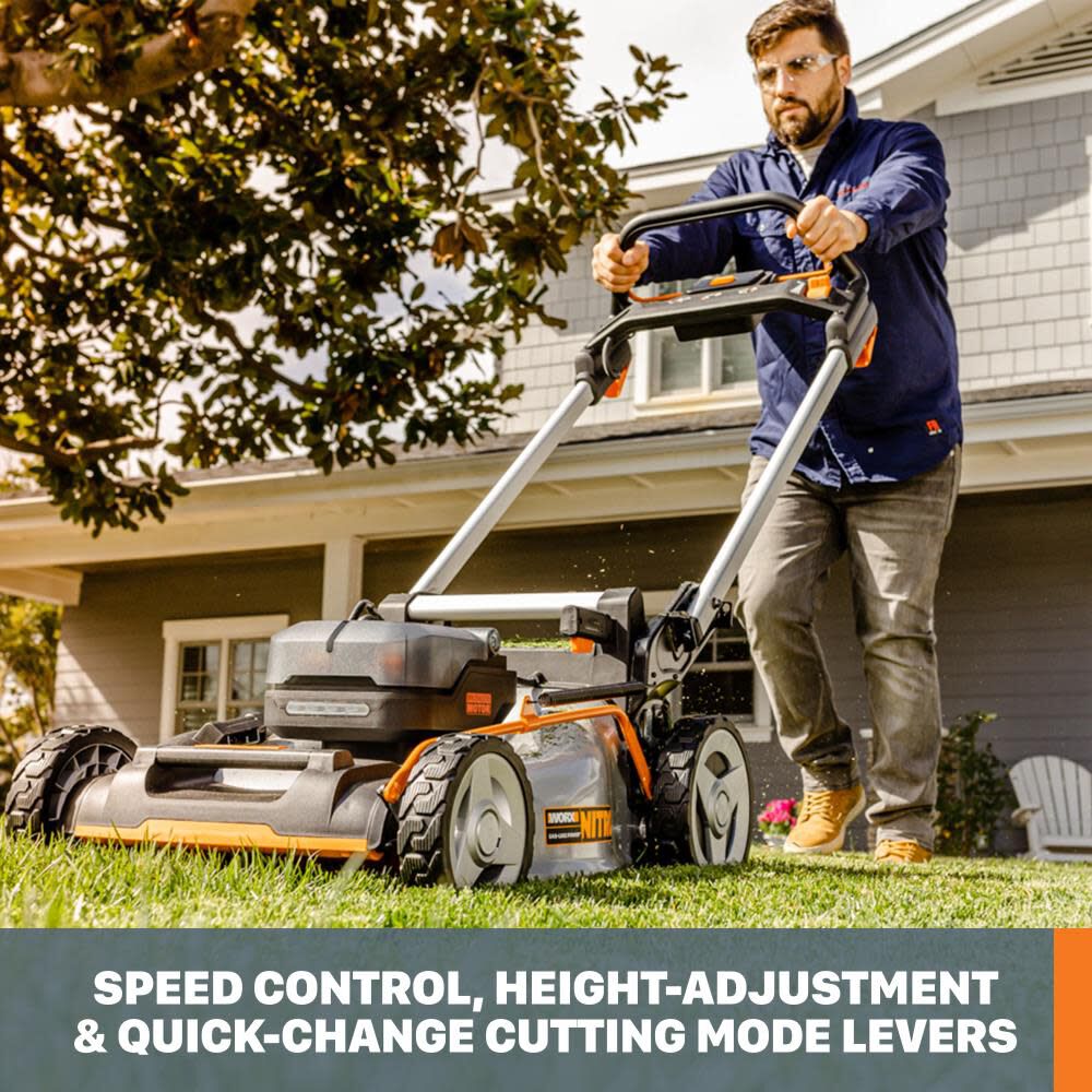 Worx Nitro 40V Power Share PRO 21 Inch Cordless Self-Propelled Lawn Mower Kit, large image number 4