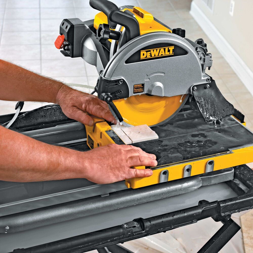 DEWALT 10 Inch Corded Wet Tile Saw & Wet Tile Saw Stand for D24000 Bundle, large image number 14