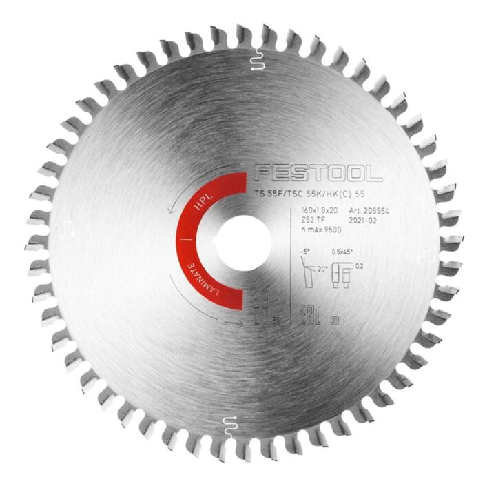 Festool Saw Blade Laminate 52 Tooth for TSC 55 K