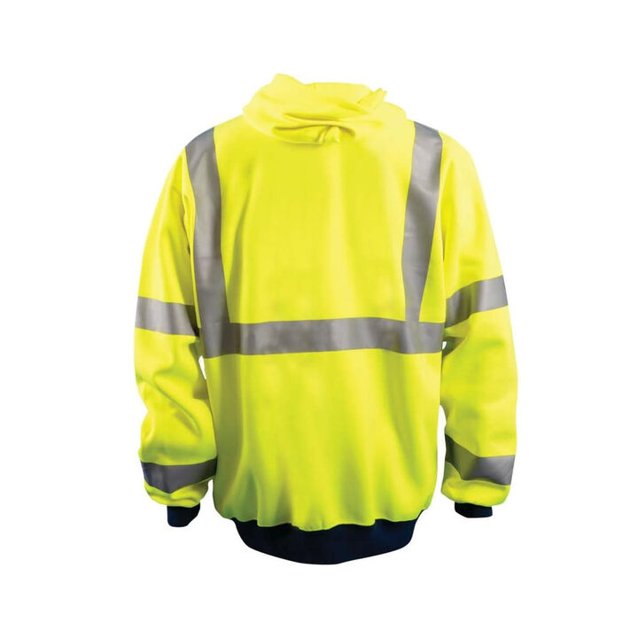 Occunomix Hi-Vis Yellow 9oz Class 3 Full Zip Hoodie Sweatshirt Small, large image number 1