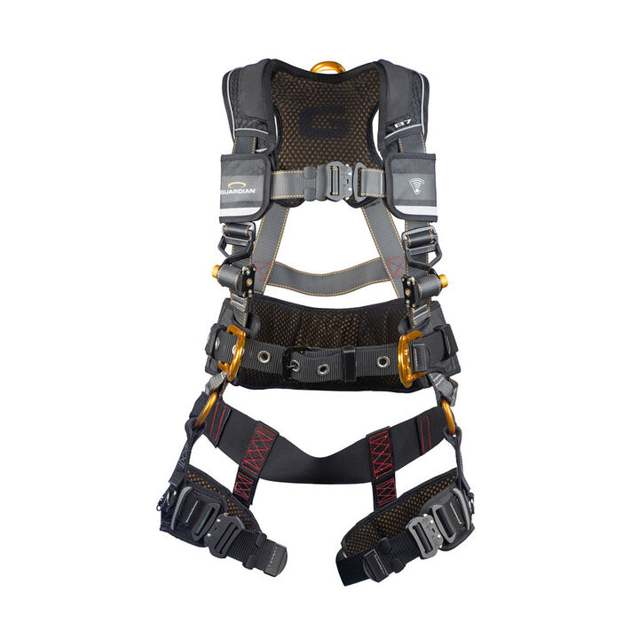 Guardian Fall Protection Full Body Harness with QC Chest/Leg Buckle Hip D-Ring