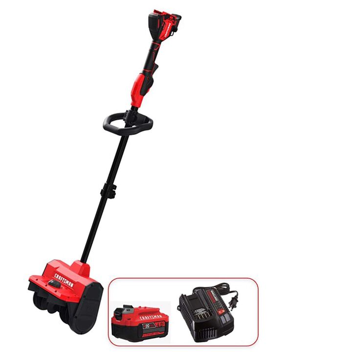 CRAFTSMAN 10 Inch 20V Single Stage Battery Powered Snow Shovel Thrower Kit