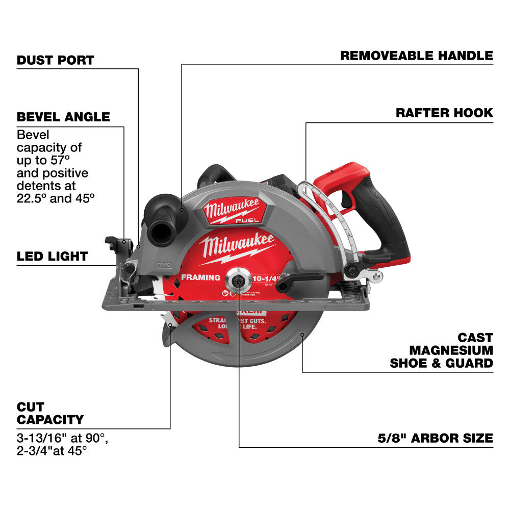 Milwaukee M18 FUEL 10-1/4 Inch Rear Handle Circular Saw Kit, large image number 10
