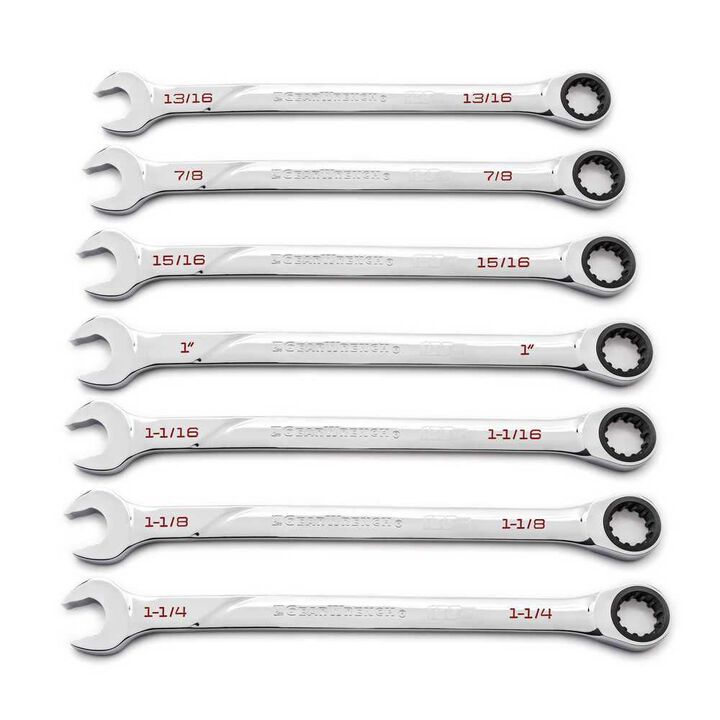 GEARWRENCH 120XP Universal Spline Sae XL Combination Ratcheting Wrench Set 7 Pieces