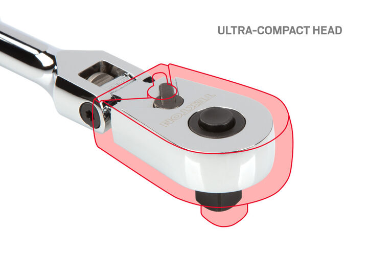 Tekton 3/8 Inch Drive x 12 Inch Flex Head Quick-Release Long Ratchet, large image number 3