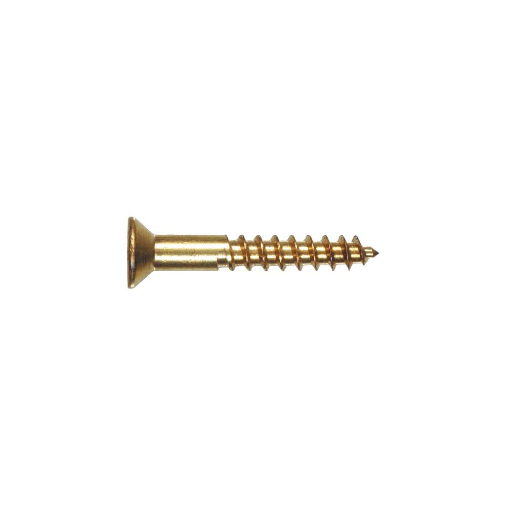 Hillman #12 x 1 1/2in Brass Flat Head Phillips Wood Screw 100pk, large image number 2