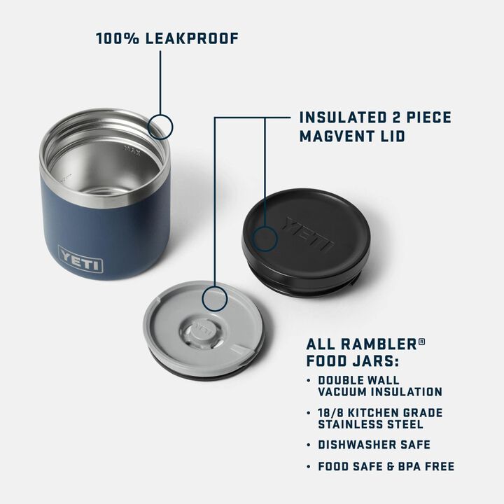 YETI Rambler 16 Oz Food Jar with MagVent Insulated Lid Black, large image number 4