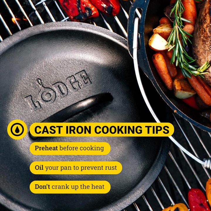 Lodge Cast Iron 9 Qt 12 7/8 Inch Black Cast Iron Camp Dutch Oven, large image number 5